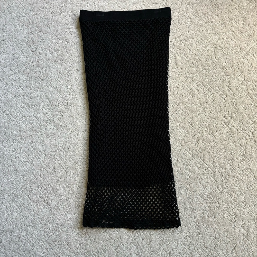 Beetlejuice XS Black Fishnet Pencil Skirt